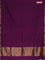 Bengal soft cotton saree purple with plain body and zari woven border