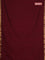 Bengal soft cotton saree maroon and blue with plain body and zari woven border