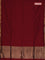 Bengal soft cotton saree maroon and green with plain body and zari woven border