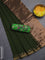 Bengal soft cotton saree sap green and light green with plain body and zari woven border