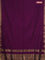 Bengal soft cotton saree purple and green with plain body and zari woven border