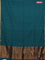 Bengal soft cotton saree teal green and violet with plain body and zari woven border