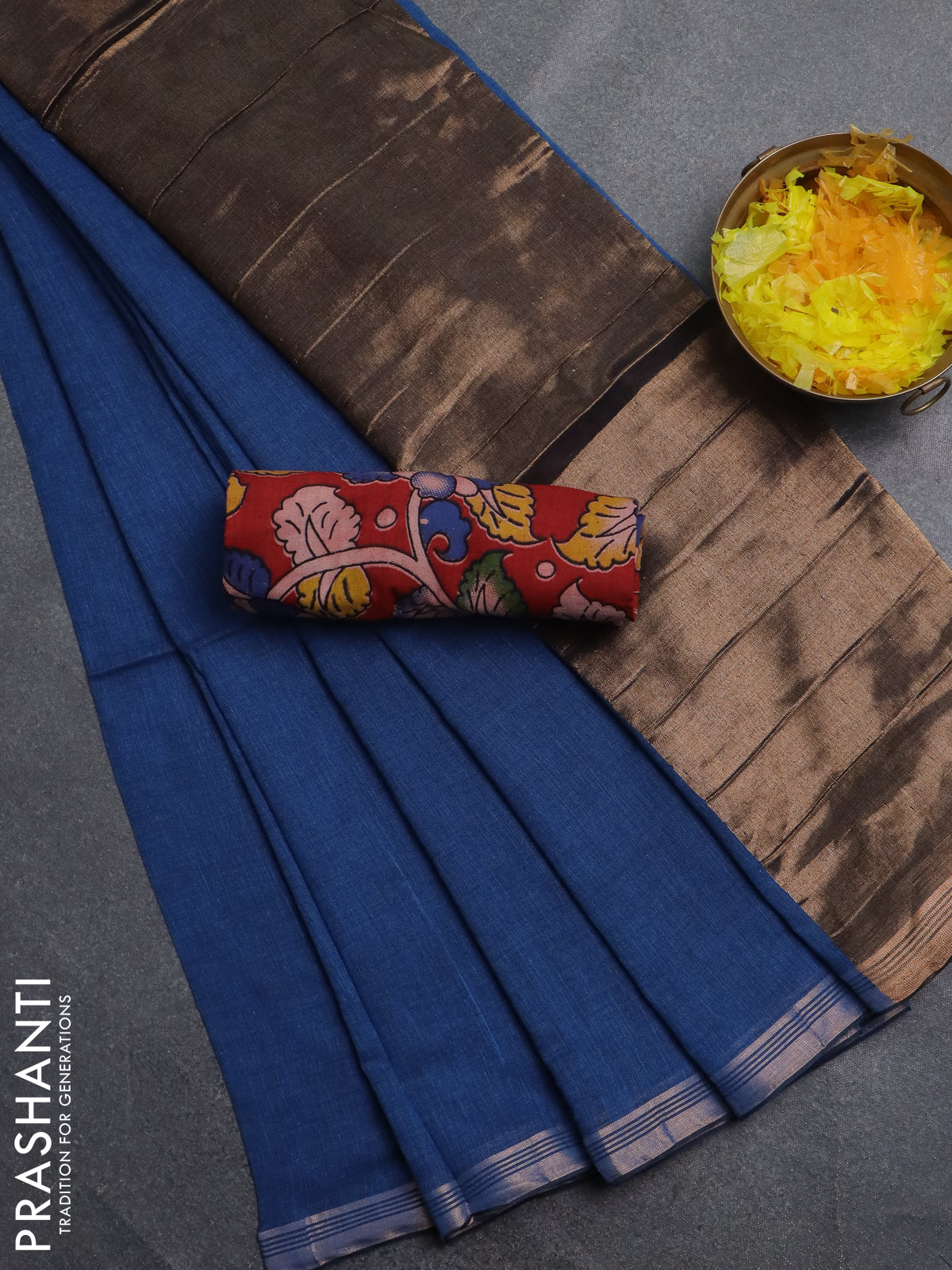 Bengal soft cotton saree cs blue and maroon with plain body and zari woven border