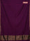Bengal soft cotton saree purple and blue with plain body and zari woven border