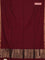 Bengal soft cotton saree maroon and blue with plain body and zari woven border