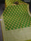 Banarasi semi mushru silk saree dual shade of lime yellow with allover thread weaves & buttas and zari woven border