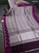 Banarasi katan silk saree purple with allover silver zari woven brocade weaves and zari woven butta border