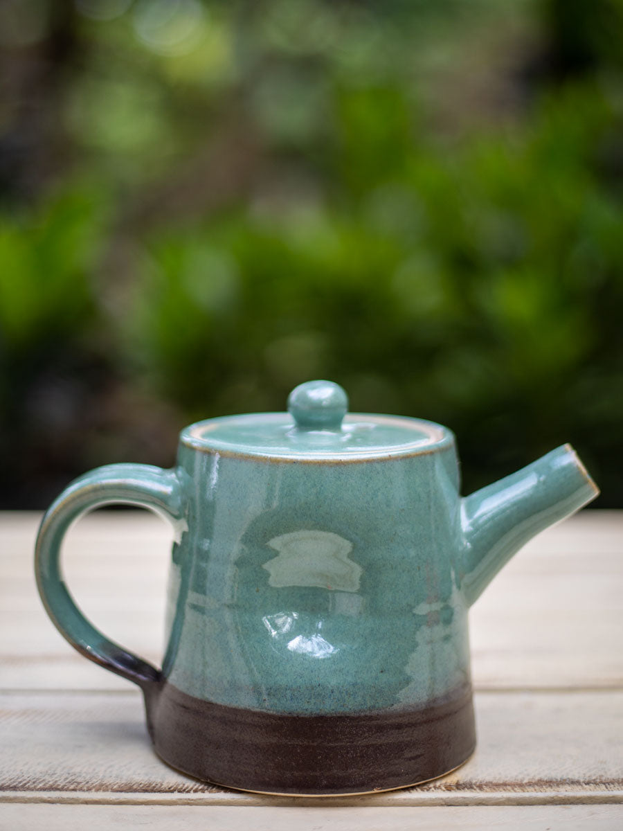 Turquoise Fall Hand-Thrown Dimpled Ceramic Tea Pot