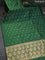 Banarasi katan silk saree green with zari woven buttas in borderless style