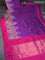 Pochampally silk saree violet and pink with allover ikat weaves and simple border