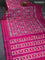 Pochampally silk saree pink with allover ikat weaves and simple border