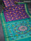 Pochampally silk saree purple and teal green with allover ikat weaves and rich zari woven border