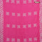 Batik cotton saree light pink with allover sequin work & batik butta prints and printed lace work border