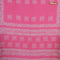 Batik cotton saree light pink with allover sequin work & batik butta prints and printed lace work border