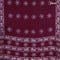 Batik cotton saree wine shade with allover sequin work & batik butta prints and printed lace work border