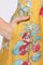 Yellow Floral Printed Swiss Dot Straight Kurta