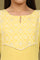 Daffodil Yellow Embroidered Yoke Crinkle Cotton Flared Kurta