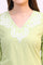 Pistachio Green Mirror Work Pure Cotton Straight Kurta