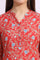 Orange Bold Floral Printed Cotton Cambric Straight Kurta