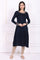 Navy Blue Embroidered A-Line Acrylic Winter Kurta