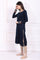 Navy Blue Embroidered A-Line Acrylic Winter Kurta