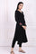 Black Embroidered A-Line Acrylic Winter Kurta