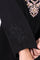 Black Embroidered Straight Woven Coat