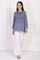 Blue Solid Embroidered Flared Cotton Top
