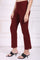 Maroon Solid Straight Pant