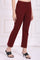 Maroon Solid Straight Pant