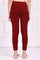 Red Solid Acrylic Legging for Winter