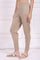 Beige Solid Acrylic Winter Legging