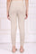 Beige Solid Acrylic Winter Legging