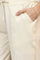 Off-White Solid Cotton Flax Straight Pants with Embroidered Hemline