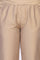 Beige Solid Cropped Rayon Straight Pant