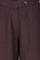Brown Solid Wide Leg Ankle Length Pants