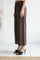 Brown Solid Wide Leg Ankle Length Pants