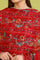 Red Floral Printed Pure Cotton Dupatta