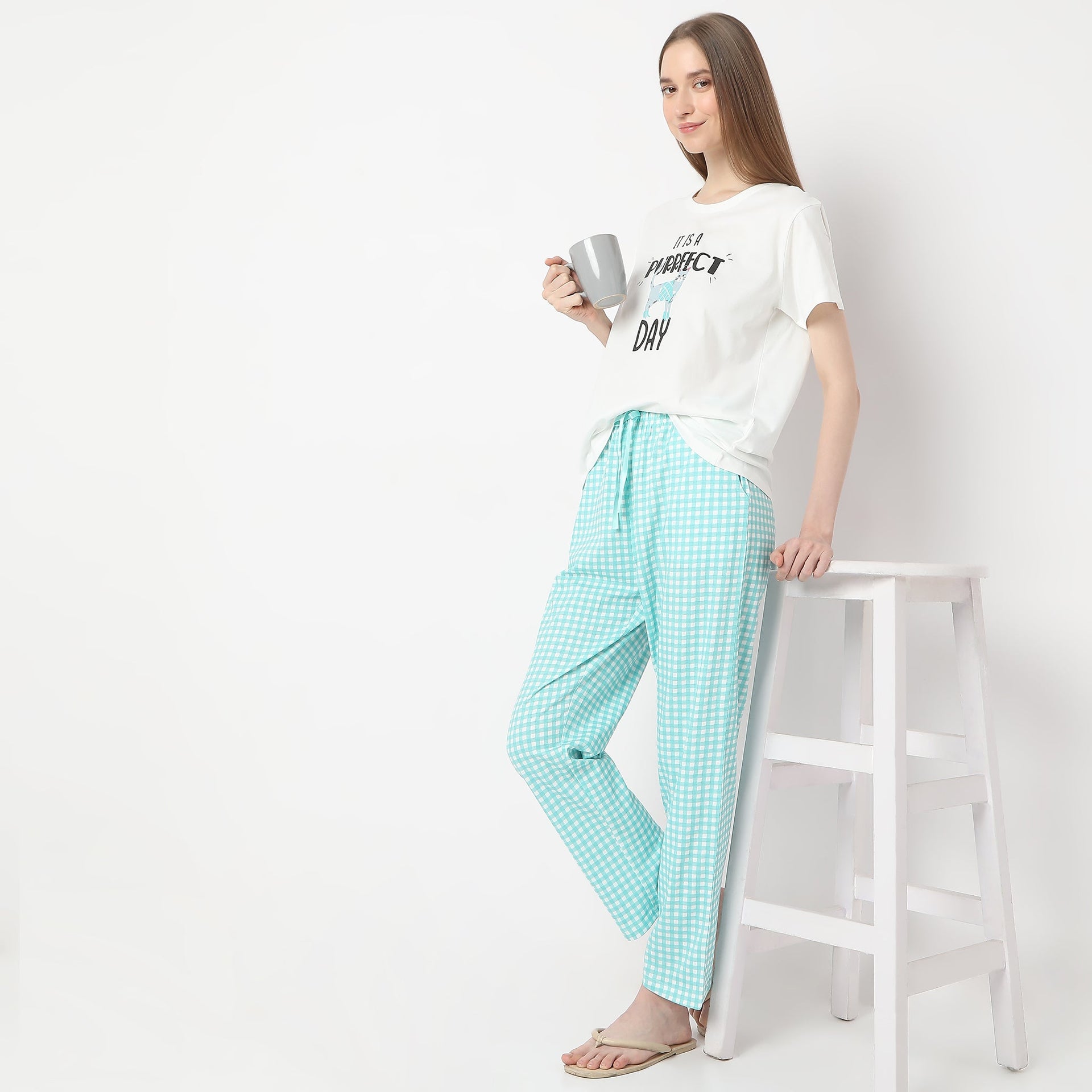 Checkered Ankle Length Core Lounge Pyjamas