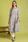 Light Blue Floral Printed Pure Cotton Flared Kurta and Pants Set