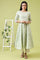 Green Paisley Printed Pure Cotton Anarkali Kurta and Pants Set