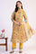 Yellow Floral Printed Flared Kota Kurta & Slim Pants With Dupatta Set