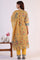 Yellow Floral Printed Flared Kota Kurta & Slim Pants With Dupatta Set