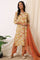 Beige Floral Printed Pure Cotton Straight Kurta, Pants and Dupatta Set