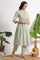 White Lotus Printed Pure Cotton Gathered Kurta and Pants Co-ord Set