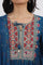 Teal Blue Embroidered Yoke Gathered Rayon Kurta, Straight Pants and Dupatta Set