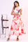 Wite Bold Floral Printed Pure Cotton Crop Top, Gilet and Skirt Set