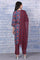 Blue Printed Modal Straight Kurta, Pants and Dupatta Set
