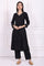 Black Embroidered Straight Kurta with Straight Pant and Dupatta Set