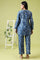 Blue Floral Printed Pure Cotton Tunic and Pants Co-ord Set